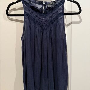Lucky Brand Navy Lace Tank Top
